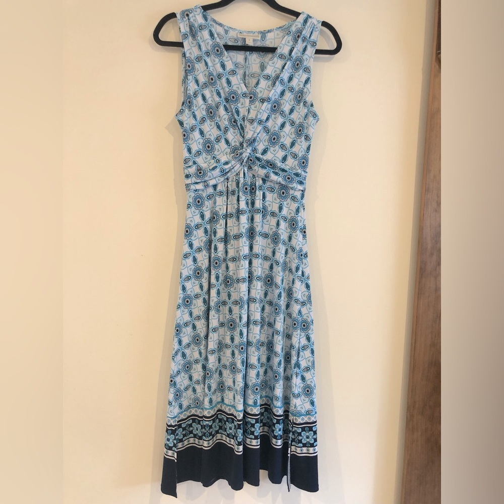 Dana Buchman turquoise and white paisley dress